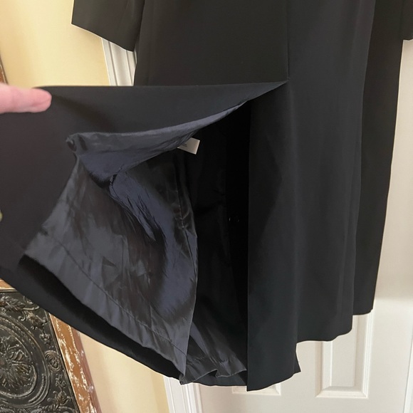 Gallery-Black, Single Breasted Button Down Water Repellent Maxi Trench Coat. - Picture 10 of 14